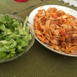 Fresh salad and homemade spaghetti is my fav thing that my host mom cooks